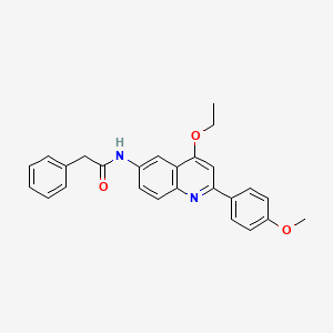 5-Acetyl-2-{[4-(3-chlorophenyl)piperazin-1-yl]sulfonyl}-4,5,6,7-tetrahydrothieno[3,2-c]pyridine