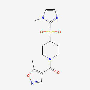 (4-((1-methyl-1H-imidazol-2-yl)sulfonyl)piperidin-1-yl)(5-methylisoxazol-4-yl)methanone