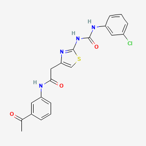 N-(3-acetylphenyl)-2-(2-(3-(3-chlorophenyl)ureido)thiazol-4-yl)acetamide