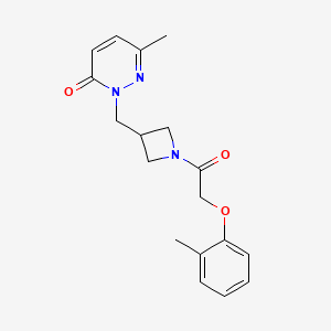 6-Methyl-2-[[1-[2-(2-methylphenoxy)acetyl]azetidin-3-yl]methyl]pyridazin-3-one