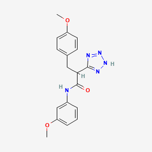 molecular formula C18H19N5O3 B2888672 N-(3-methoxyphenyl)-3-(4-methoxyphenyl)-2-(2H-tetrazol-5-yl)propanamide CAS No. 483993-15-3