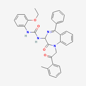 N-(2,5-diaza-2-(2-(2-methylphenyl)-2-oxoethyl)-3-oxo-6-phenylbicyclo[5.4.0]undeca-1(7),5,8,10-tetraen-4-yl)((2-ethoxyphenyl)amino)formamide