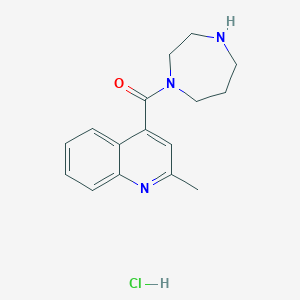 molecular formula C16H20ClN3O B2888680 1,4-Diazepan-1-yl-(2-methylquinolin-4-yl)methanone;hydrochloride CAS No. 2418715-49-6