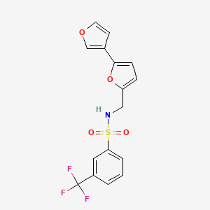 molecular formula C16H12F3NO4S B2888726 N-([2,3'-bifuran]-5-ylmethyl)-3-(trifluoromethyl)benzenesulfonamide CAS No. 2034250-83-2
