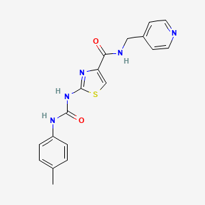 molecular formula C18H17N5O2S B2888730 N-(pyridin-4-ylmethyl)-2-(3-(p-tolyl)ureido)thiazole-4-carboxamide CAS No. 941927-12-4