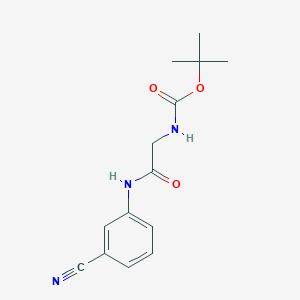 molecular formula C14H17N3O3 B2888742 N-(tert-butoxycarbonyl)-N1-(3-cyanophenyl)glycinamide CAS No. 1387684-46-9