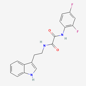 molecular formula C18H15F2N3O2 B2888746 N'-(2,4-DIFLUOROPHENYL)-N-[2-(1H-INDOL-3-YL)ETHYL]ETHANEDIAMIDE CAS No. 898357-22-7