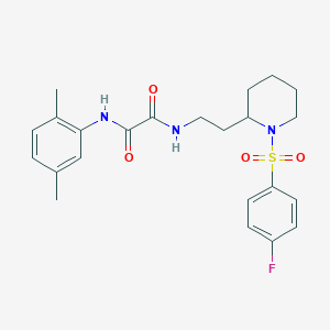 molecular formula C23H28FN3O4S B2888752 N'-(2,5-dimethylphenyl)-N-{2-[1-(4-fluorobenzenesulfonyl)piperidin-2-yl]ethyl}ethanediamide CAS No. 898415-31-1