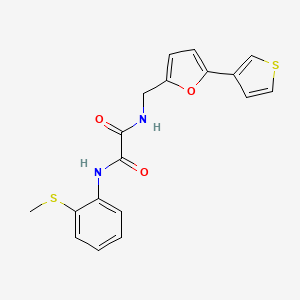 molecular formula C18H16N2O3S2 B2888759 N1-(2-(methylthio)phenyl)-N2-((5-(thiophen-3-yl)furan-2-yl)methyl)oxalamide CAS No. 2034440-77-0