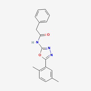 molecular formula C18H17N3O2 B2888784 N-[5-(2,5-dimethylphenyl)-1,3,4-oxadiazol-2-yl]-2-phenylacetamide CAS No. 891125-36-3