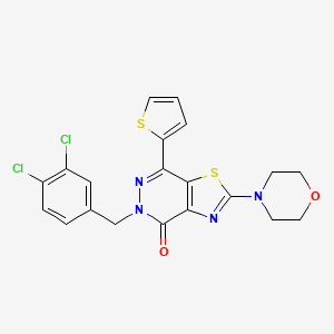 molecular formula C20H16Cl2N4O2S2 B2888786 5-(3,4-dichlorobenzyl)-2-morpholino-7-(thiophen-2-yl)thiazolo[4,5-d]pyridazin-4(5H)-one CAS No. 1021020-32-5