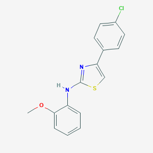 molecular formula C16H13ClN2OS B288880 N-[4-(4-chlorophenyl)-1,3-thiazol-2-yl]-N-(2-methoxyphenyl)amine 