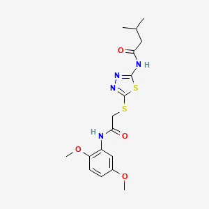 N-[5-[2-(2,5-dimethoxyanilino)-2-oxoethyl]sulfanyl-1,3,4-thiadiazol-2-yl]-3-methylbutanamide