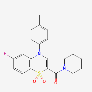 6-fluoro-4-(4-methylphenyl)-2-(piperidin-1-ylcarbonyl)-4H-1,4-benzothiazine 1,1-dioxide