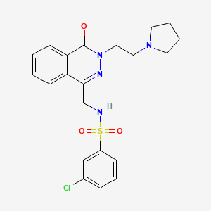 3-chloro-N-((4-oxo-3-(2-(pyrrolidin-1-yl)ethyl)-3,4-dihydrophthalazin-1-yl)methyl)benzenesulfonamide