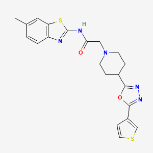 N-(6-methylbenzo[d]thiazol-2-yl)-2-(4-(5-(thiophen-3-yl)-1,3,4-oxadiazol-2-yl)piperidin-1-yl)acetamide