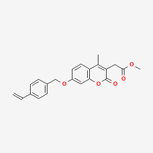 molecular formula C22H20O5 B2888839 Methyl 2-[7-[(4-ethenylphenyl)methoxy]-4-methyl-2-oxochromen-3-yl]acetate CAS No. 694486-66-3