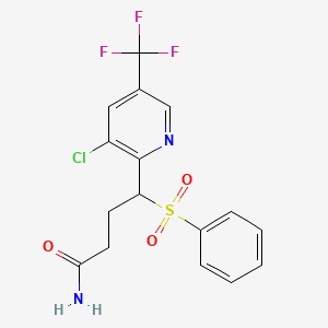 4-(Benzenesulfonyl)-4-[3-chloro-5-(trifluoromethyl)pyridin-2-yl]butanamide