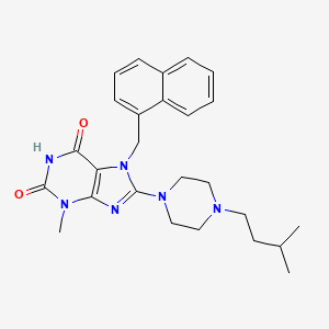 8-(4-isopentylpiperazin-1-yl)-3-methyl-7-(naphthalen-1-ylmethyl)-1H-purine-2,6(3H,7H)-dione