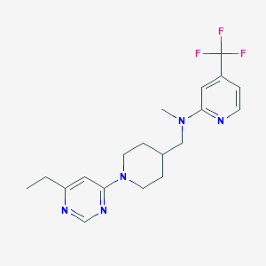 molecular formula C19H24F3N5 B2888846 N-{[1-(6-ethylpyrimidin-4-yl)piperidin-4-yl]methyl}-N-methyl-4-(trifluoromethyl)pyridin-2-amine CAS No. 2415622-39-6