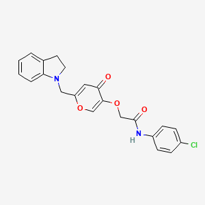N-(4-chlorophenyl)-2-((6-(indolin-1-ylmethyl)-4-oxo-4H-pyran-3-yl)oxy)acetamide
