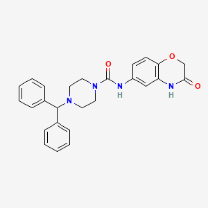 4-benzhydryl-N-(3-oxo-3,4-dihydro-2H-1,4-benzoxazin-6-yl)tetrahydro-1(2H)-pyrazinecarboxamide