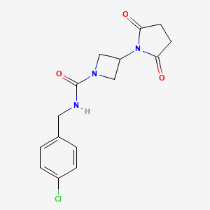 molecular formula C15H16ClN3O3 B2888855 N-[(4-chlorophenyl)methyl]-3-(2,5-dioxopyrrolidin-1-yl)azetidine-1-carboxamide CAS No. 1795191-42-2