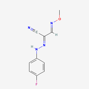(E,2E)-N-(4-fluorophenyl)-2-(methoxyimino)ethanecarbohydrazonoyl cyanide