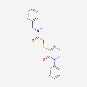 molecular formula C19H17N3O2S B2888863 N-benzyl-2-[(3-oxo-4-phenyl-3,4-dihydropyrazin-2-yl)sulfanyl]acetamide CAS No. 895123-36-1