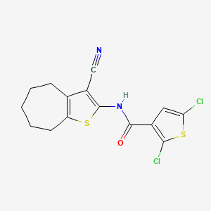 2,5-dichloro-N-(3-cyano-5,6,7,8-tetrahydro-4H-cyclohepta[b]thiophen-2-yl)thiophene-3-carboxamide