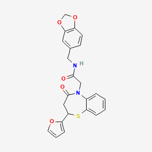 N-(1,3-benzodioxol-5-ylmethyl)-2-[2-(2-furyl)-4-oxo-3,4-dihydro-1,5-benzothiazepin-5(2H)-yl]acetamide