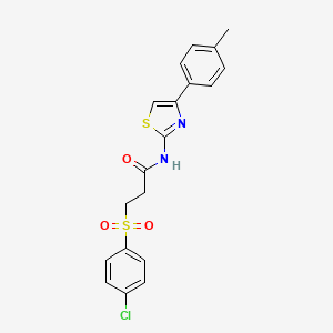 3-((4-chlorophenyl)sulfonyl)-N-(4-(p-tolyl)thiazol-2-yl)propanamide