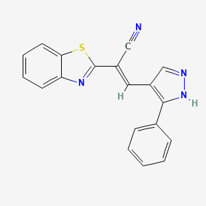 (E)-2-(benzo[d]thiazol-2-yl)-3-(3-phenyl-1H-pyrazol-4-yl)acrylonitrile
