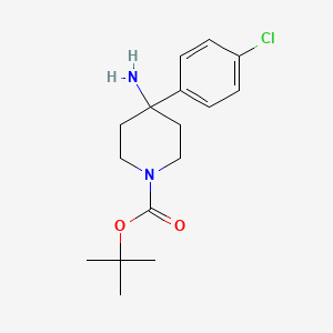 molecular formula C16H23ClN2O2 B2888876 Tert-butyl 4-amino-4-(4-chlorophenyl)piperidine-1-carboxylate CAS No. 917925-59-8