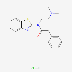 molecular formula C19H22ClN3OS B2888880 N-(1,3-BENZOTHIAZOL-2-YL)-N-[2-(DIMETHYLAMINO)ETHYL]-2-PHENYLACETAMIDE HYDROCHLORIDE CAS No. 1216552-02-1