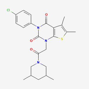 3-(4-chlorophenyl)-1-(2-(3,5-dimethylpiperidin-1-yl)-2-oxoethyl)-5,6-dimethylthieno[2,3-d]pyrimidine-2,4(1H,3H)-dione