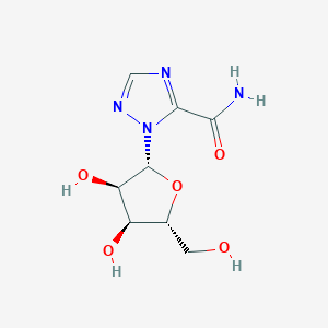 molecular formula C₈H₁₂N₄O₅ B028889 1-beta-D-Ribofuranosyl-1H-1,2,4-triazole-5-carboxamide CAS No. 39030-43-8