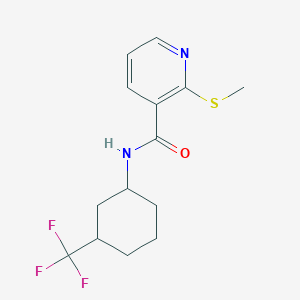 molecular formula C14H17F3N2OS B2888900 2-(methylsulfanyl)-N-[3-(trifluoromethyl)cyclohexyl]pyridine-3-carboxamide CAS No. 1030219-53-4