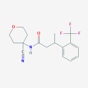 molecular formula C17H19F3N2O2 B2888901 N-(4-氰代噁唑-4-基)-3-[2-(三氟甲基)苯基]丁酰胺 CAS No. 1385421-80-6