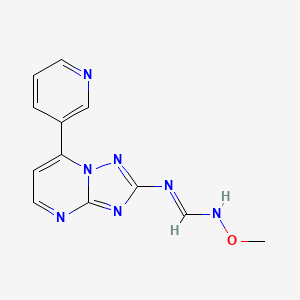 (E)-N'-methoxy-N-[7-(pyridin-3-yl)-[1,2,4]triazolo[1,5-a]pyrimidin-2-yl]methanimidamide