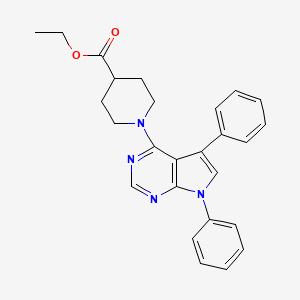 molecular formula C26H26N4O2 B2888914 ethyl 1-(5,7-diphenyl-7H-pyrrolo[2,3-d]pyrimidin-4-yl)piperidine-4-carboxylate CAS No. 477238-43-0