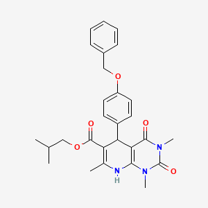 2-Methylpropyl 5-[4-(benzyloxy)phenyl]-1,3,7-trimethyl-2,4-dioxo-1,2,3,4,5,8-hexahydropyrido[2,3-d]pyrimidine-6-carboxylate
