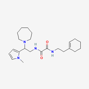 molecular formula C23H36N4O2 B2888933 N'-[2-(azepan-1-yl)-2-(1-methyl-1H-pyrrol-2-yl)ethyl]-N-[2-(cyclohex-1-en-1-yl)ethyl]ethanediamide CAS No. 1049399-86-1