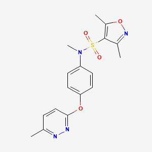 molecular formula C17H18N4O4S B2888960 N,3,5-trimethyl-N-(4-((6-methylpyridazin-3-yl)oxy)phenyl)isoxazole-4-sulfonamide CAS No. 1207024-84-7