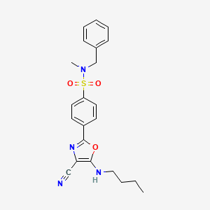 molecular formula C22H24N4O3S B2888963 N-benzyl-4-[5-(butylamino)-4-cyano-1,3-oxazol-2-yl]-N-methylbenzene-1-sulfonamide CAS No. 941250-11-9