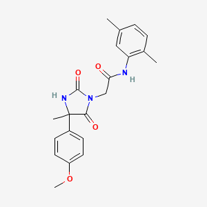 molecular formula C21H23N3O4 B2888964 N-(2,5-dimethylphenyl)-2-[4-(4-methoxyphenyl)-4-methyl-2,5-dioxoimidazolidin-1-yl]acetamide CAS No. 956945-36-1