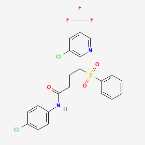 N-(4-chlorophenyl)-4-[3-chloro-5-(trifluoromethyl)-2-pyridinyl]-4-(phenylsulfonyl)butanamide