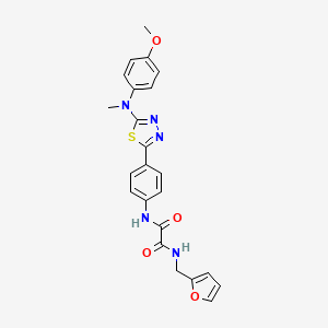molecular formula C23H21N5O4S B2888975 N-[(furan-2-yl)methyl]-N'-(4-{5-[(4-methoxyphenyl)(methyl)amino]-1,3,4-thiadiazol-2-yl}phenyl)ethanediamide CAS No. 1021218-20-1