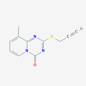 molecular formula C11H9N3OS B2888976 9-Methyl-2-prop-2-ynylsulfanylpyrido[1,2-a][1,3,5]triazin-4-one CAS No. 896337-66-9
