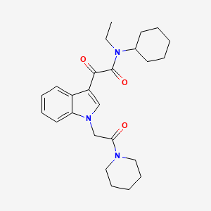 molecular formula C25H33N3O3 B2888983 N-cyclohexyl-N-ethyl-2-oxo-2-[1-(2-oxo-2-piperidin-1-ylethyl)indol-3-yl]acetamide CAS No. 872857-89-1